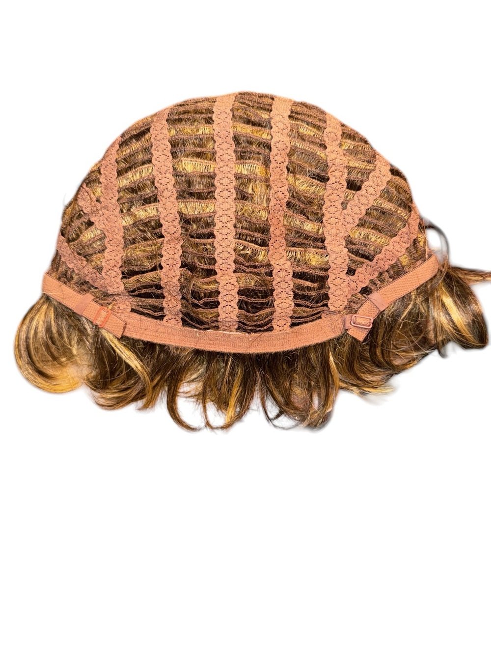 Brown With Blonde Highlights Medium Length Shag Layered Wig - Picture 7 of 8